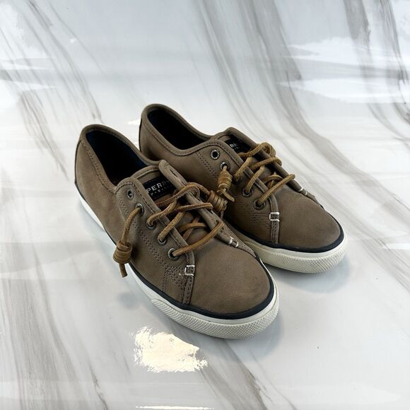 Sperry Top Sider Brown Leather Curly Lace Up Women's Sz 7M - Picture 2 of 12